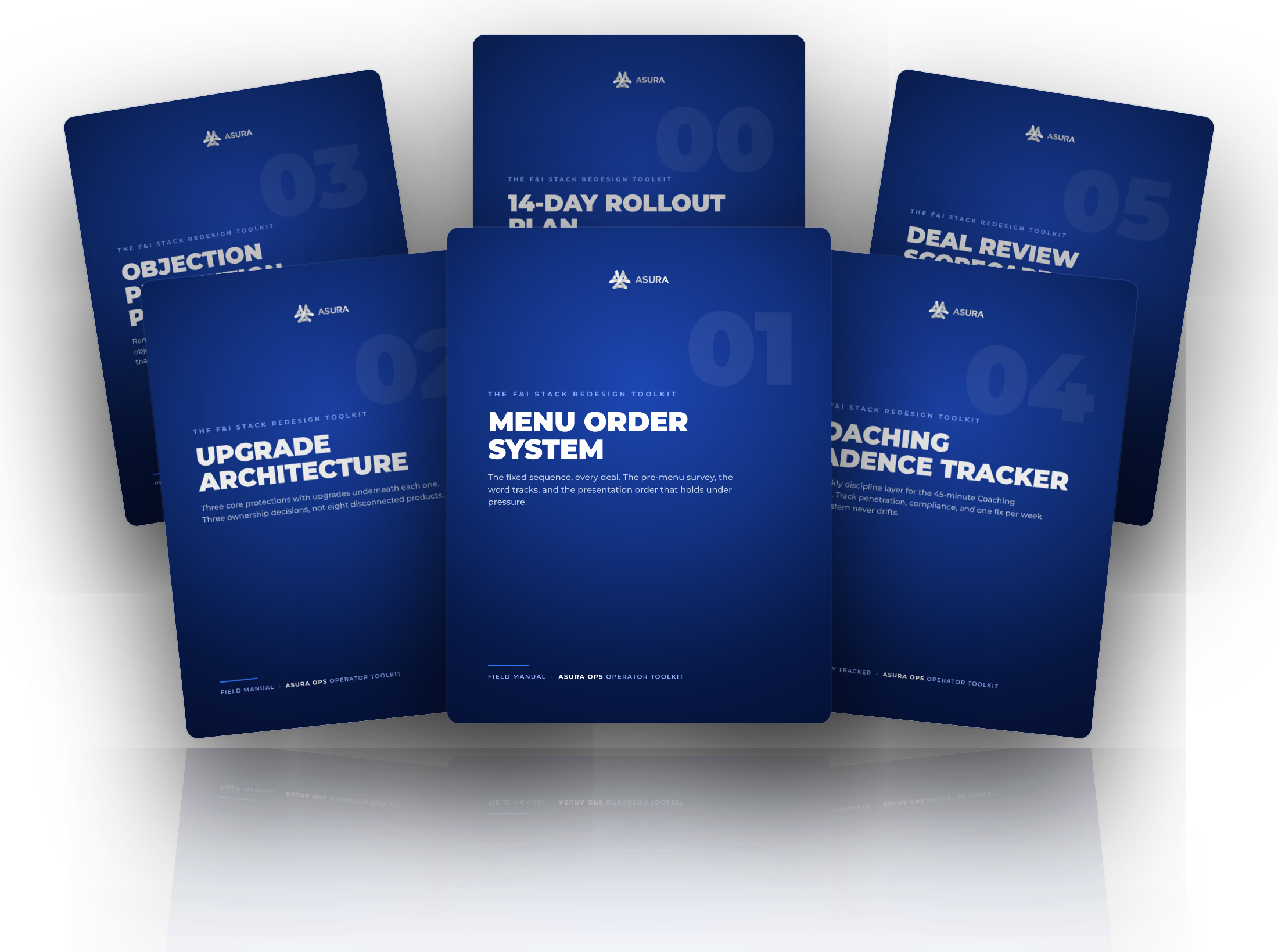 The six F&I Stack Redesign field manuals